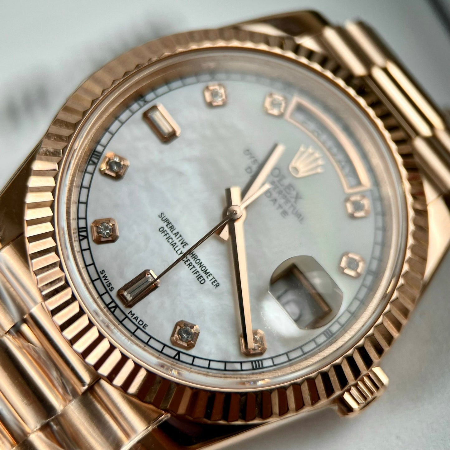 Rolex Day-Date 36mm M128235-0029 Best 1:1 Edizione coated 18k Rosa Oro 130 gram