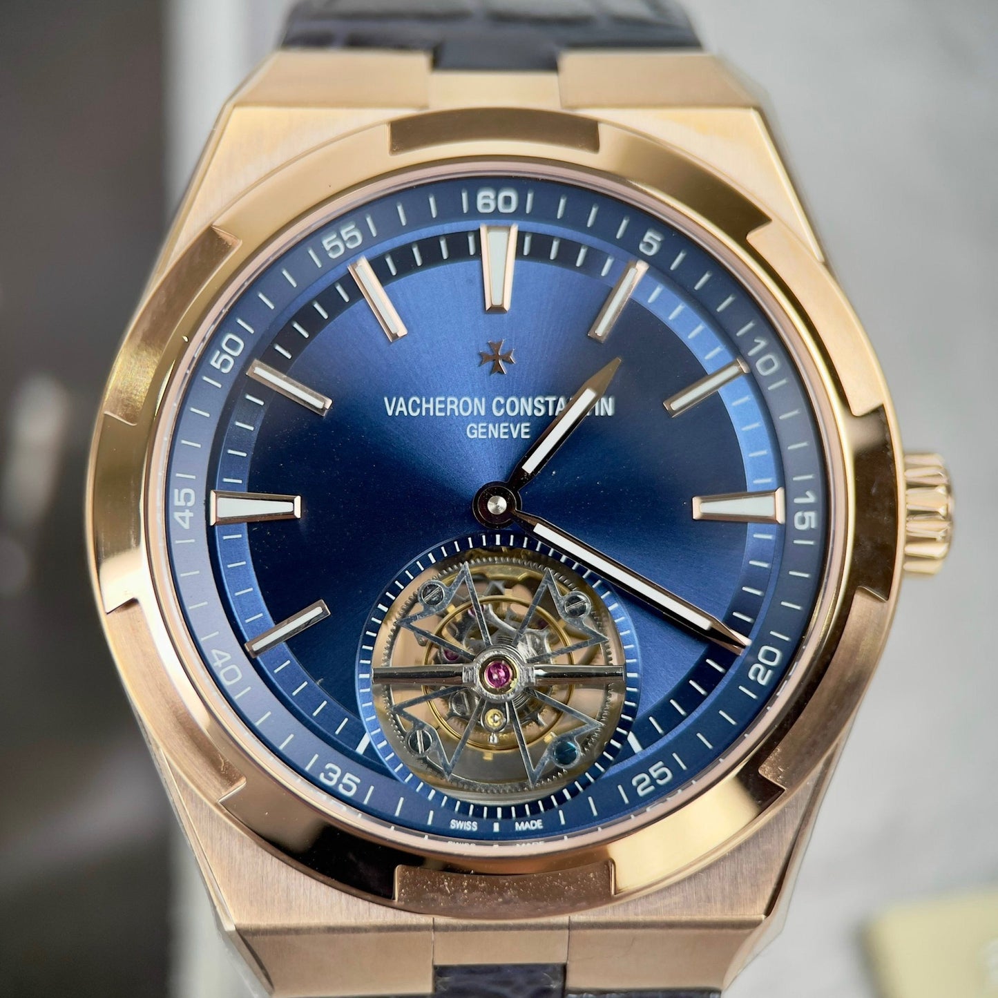 Vacheron Constantin Overseas Tourbillon 6000V/110R-B733 1:1 edizione migliore BBR Fabbrica Blu cinturino