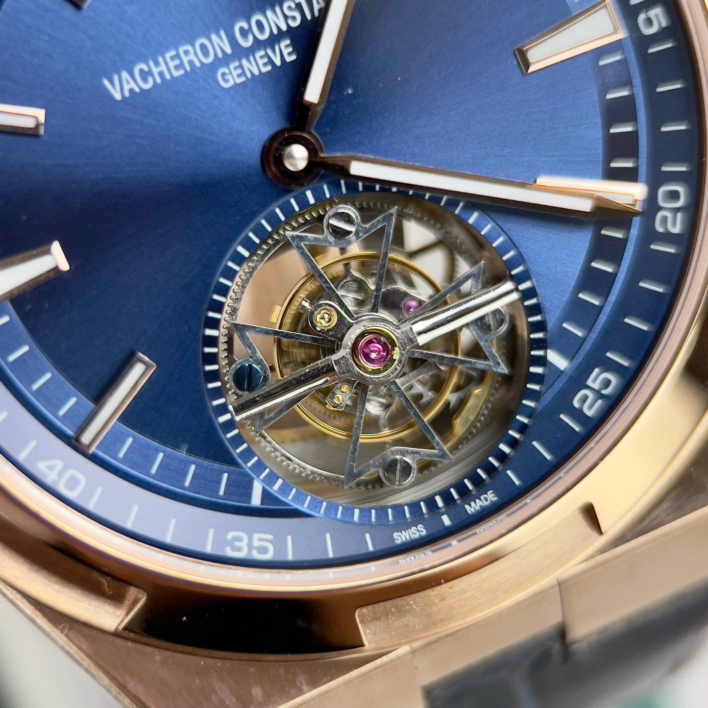 Vacheron Constantin Overseas Tourbillon 6000V/110R-B733 1:1 edizione migliore BBR Fabbrica Blu cinturino