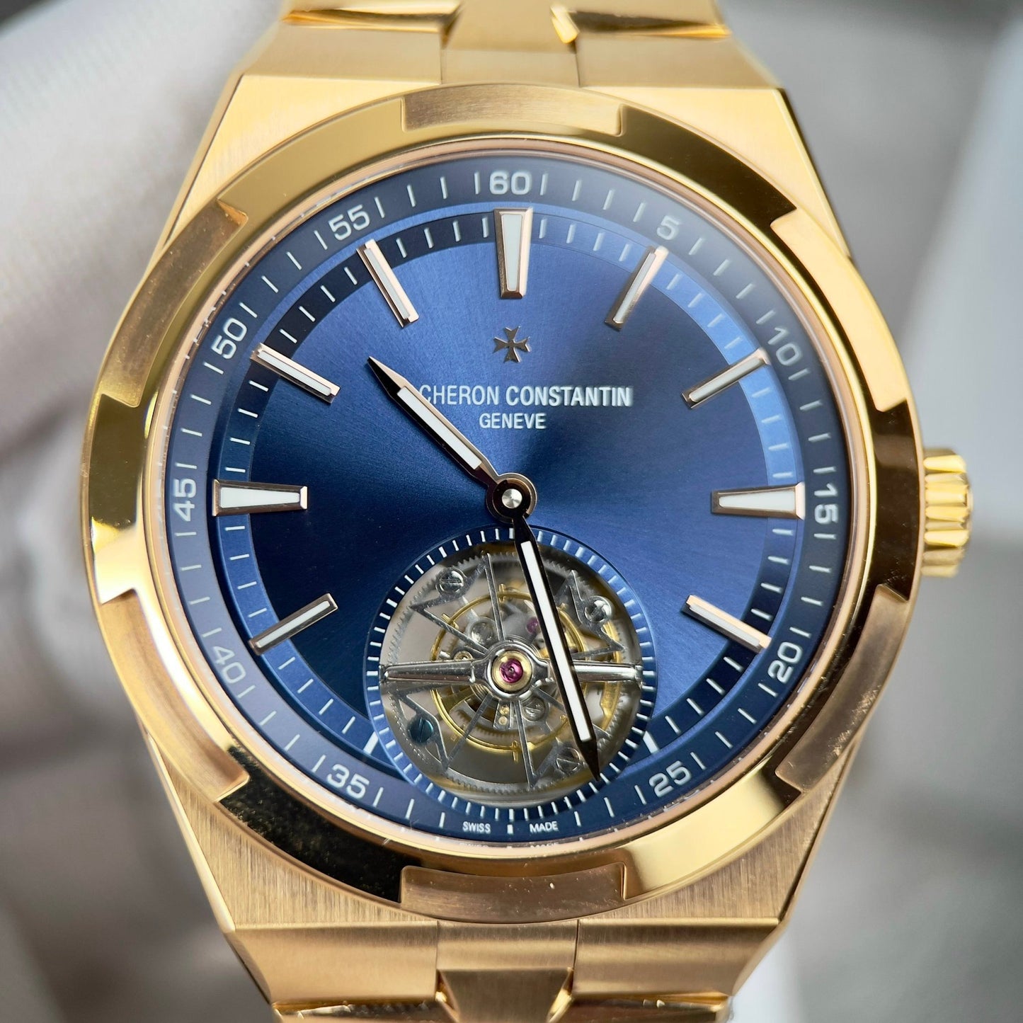 Vacheron Constantin Overseas Tourbillon 6000V/110R-B733 1:1 edizione migliore 18k coated Oro