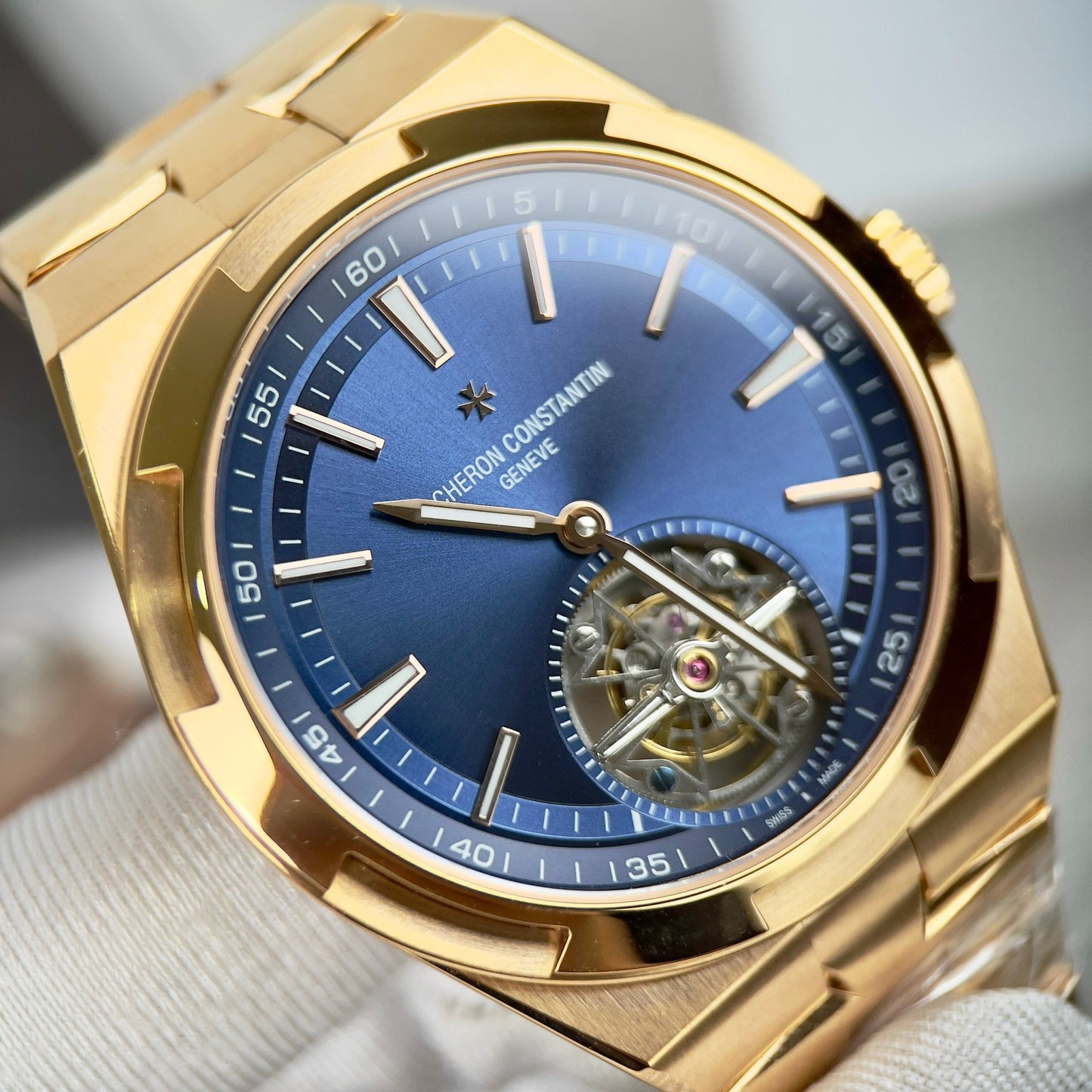Vacheron Constantin Overseas Tourbillon 6000V/110R-B733 1:1 edizione migliore 18k coated Oro