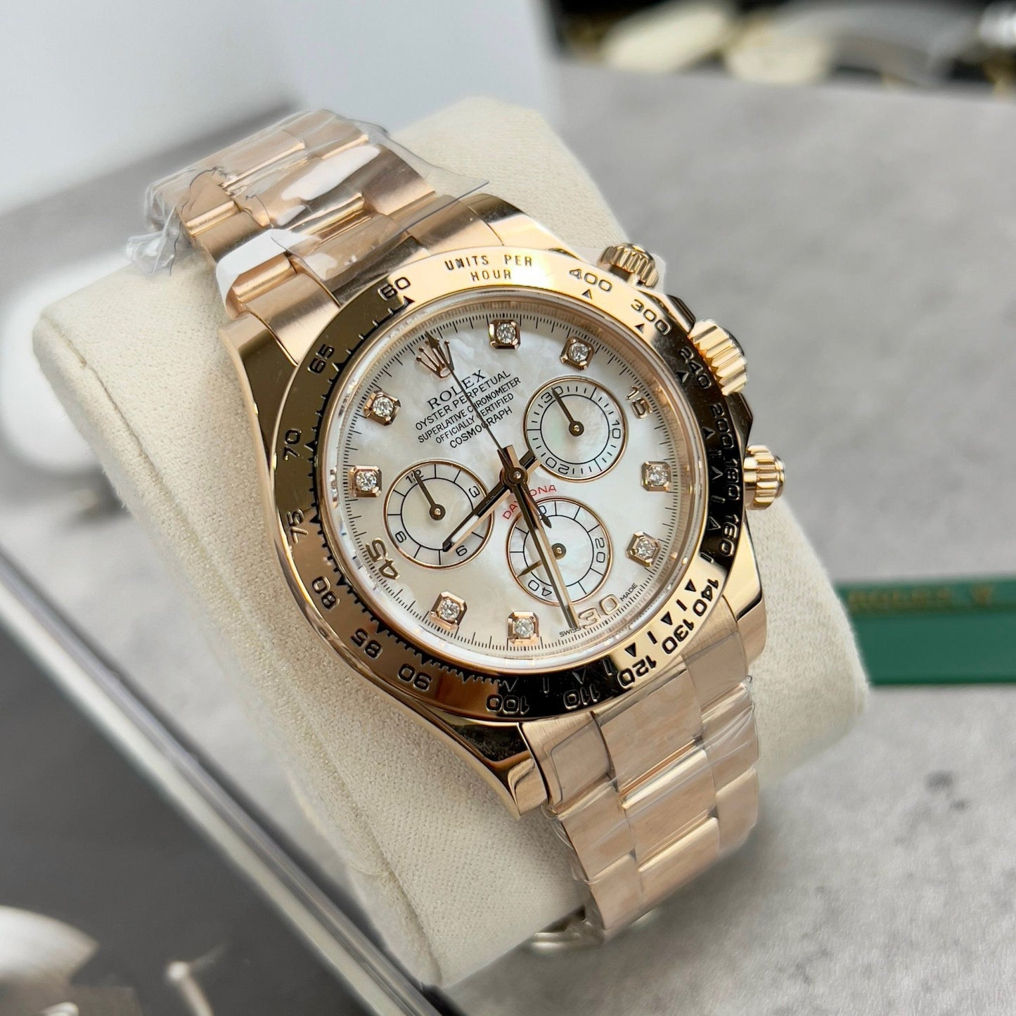 Rolex Daytona Cosmograph with Mother of Pearl quadrante 40mm 116528 custom 18k Oro filled Best 1:1 Edizione