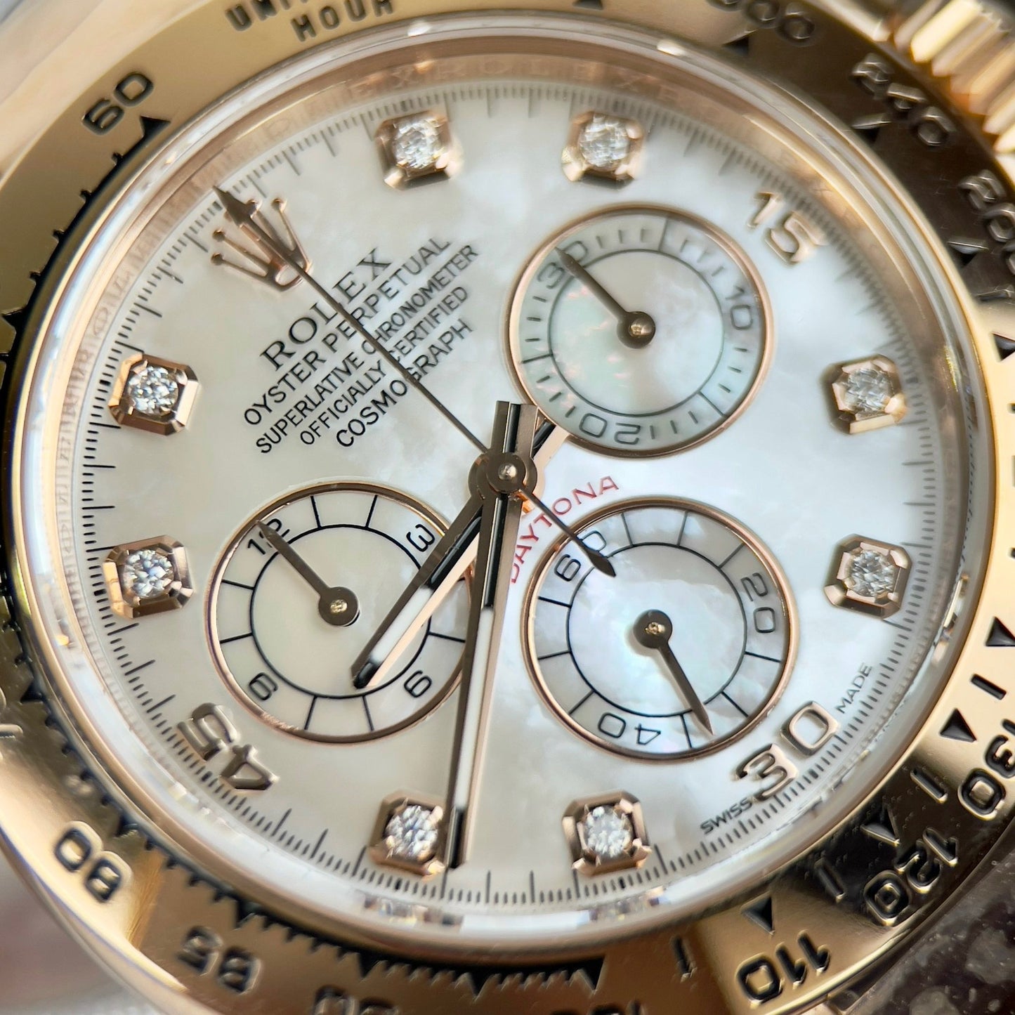 Rolex Daytona Cosmograph with Mother of Pearl quadrante 40mm 116528 custom 18k Oro filled Best 1:1 Edizione