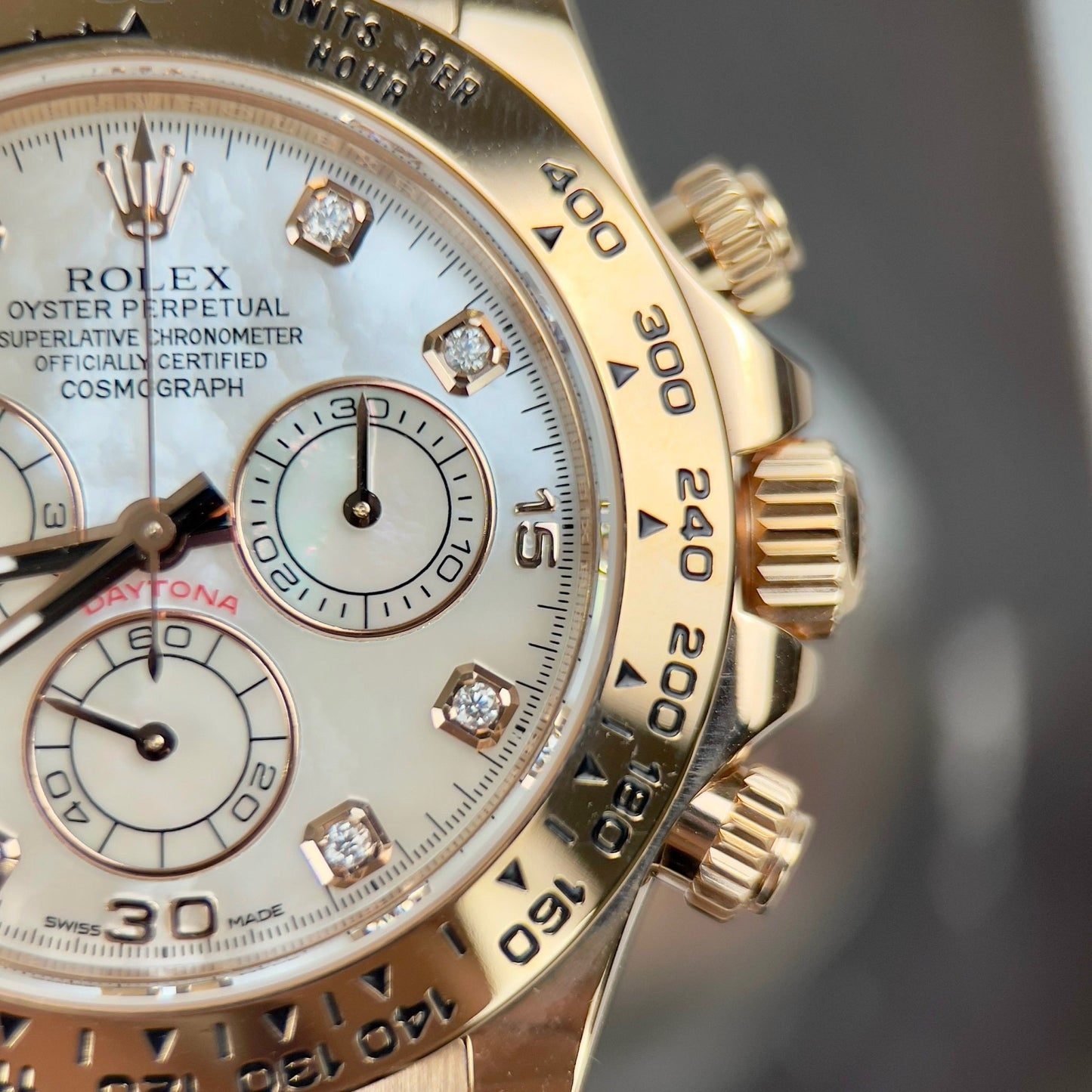 Rolex Daytona Cosmograph with Mother of Pearl quadrante 40mm 116528 custom 18k Oro filled Best 1:1 Edizione