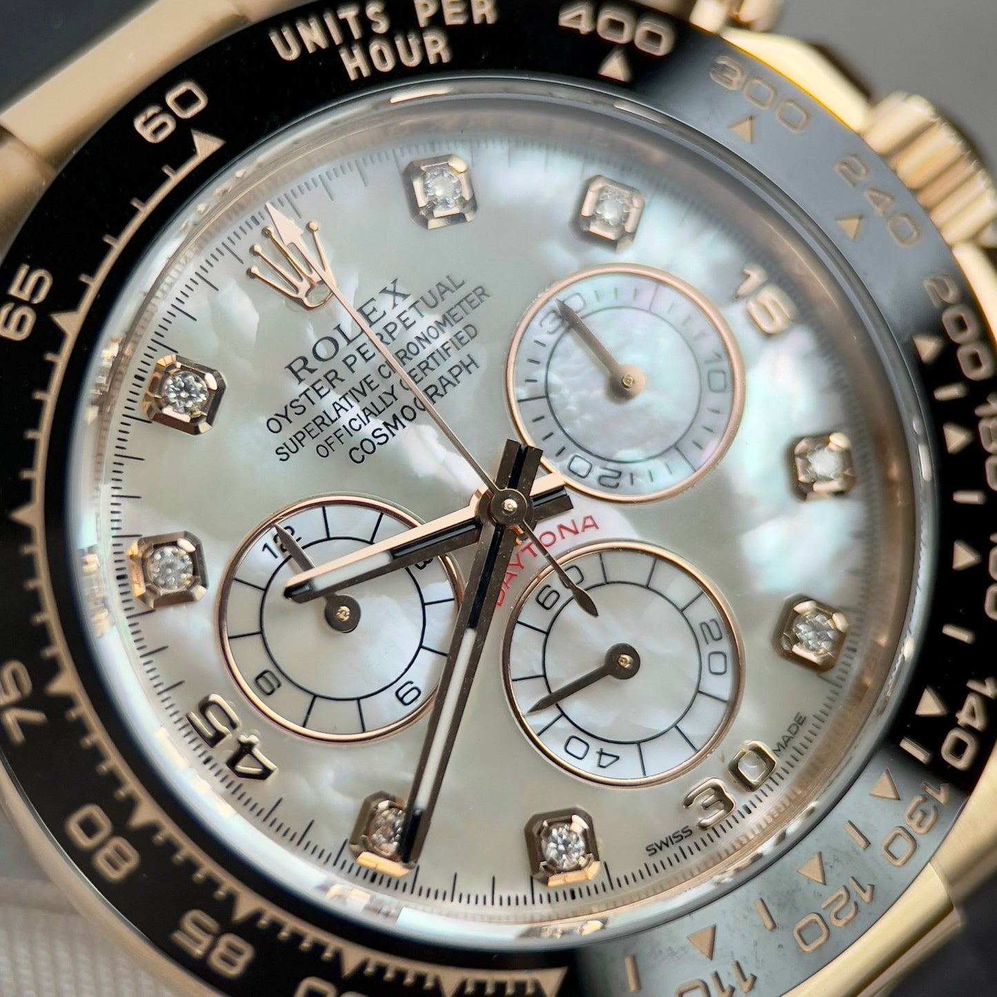 Rolex Cosmograph Daytona 116518LN Mother of Pearl quadrante custom 18k Oro filled Best 1:1 Edizione