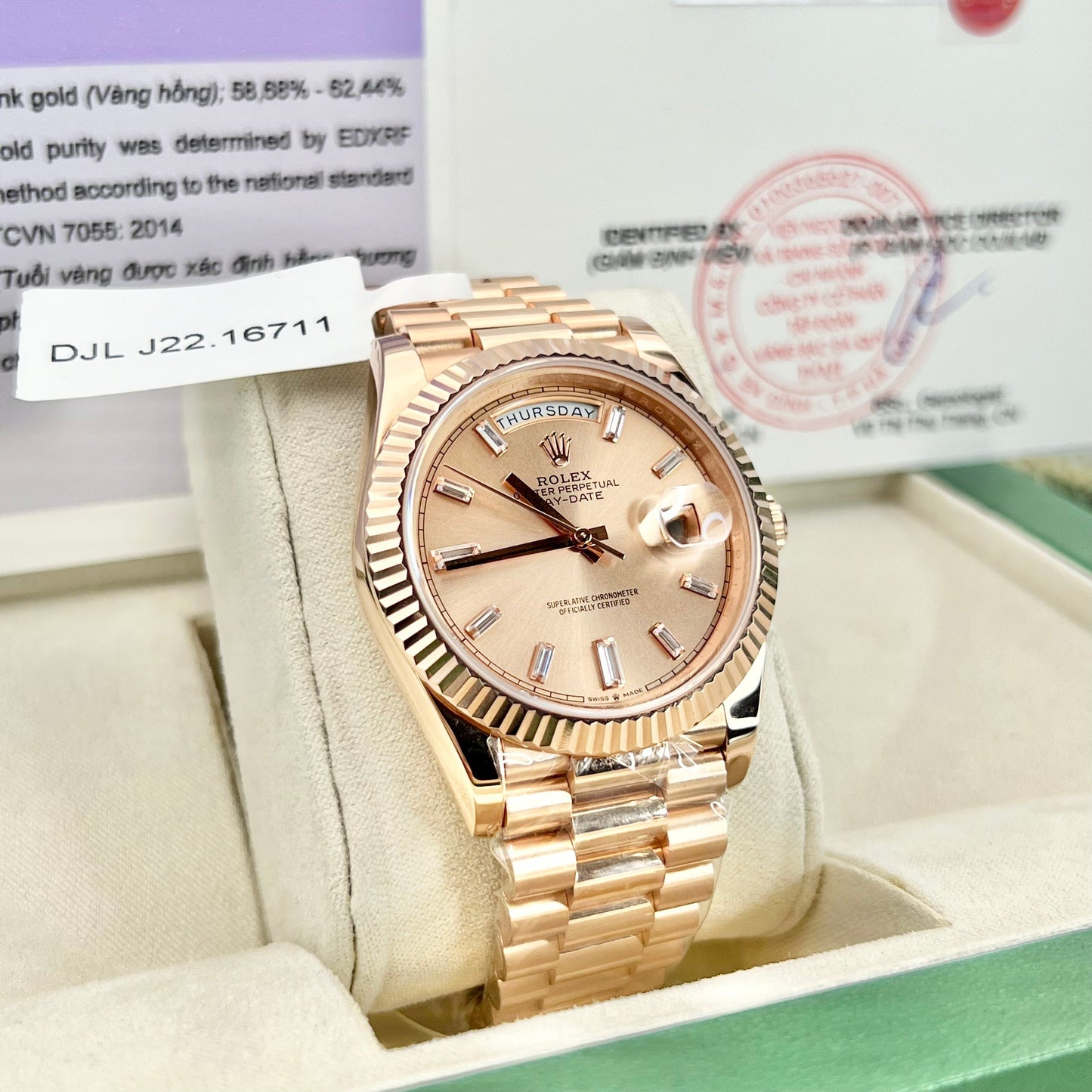 Rolex Day-Date 40 Rosa Oro 228235 champagne Oro Filled 18k from GM Fabbrica