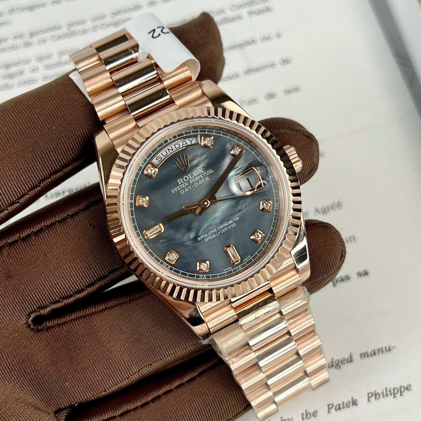 Rolex Day-Date Rosa Oro Rosa Diamond quadrante 36mm 128235  Best 1:1 Edizione coated 18k Rosa Oro 130 gram