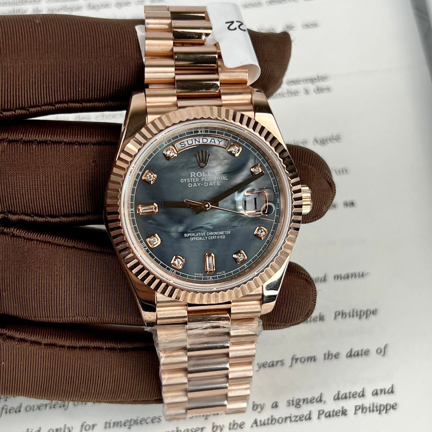 Rolex Day-Date Rosa Oro Rosa Diamond quadrante 36mm 128235  Best 1:1 Edizione coated 18k Rosa Oro 130 gram