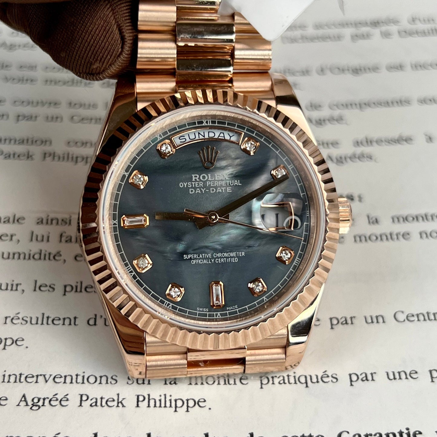 Rolex Day-Date Rosa Oro Rosa Diamond quadrante 36mm 128235  Best 1:1 Edizione coated 18k Rosa Oro 130 gram