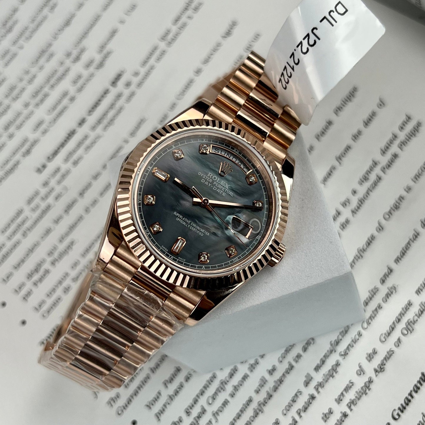 Rolex Day-Date Rosa Oro Rosa Diamond quadrante 36mm 128235  Best 1:1 Edizione coated 18k Rosa Oro 130 gram