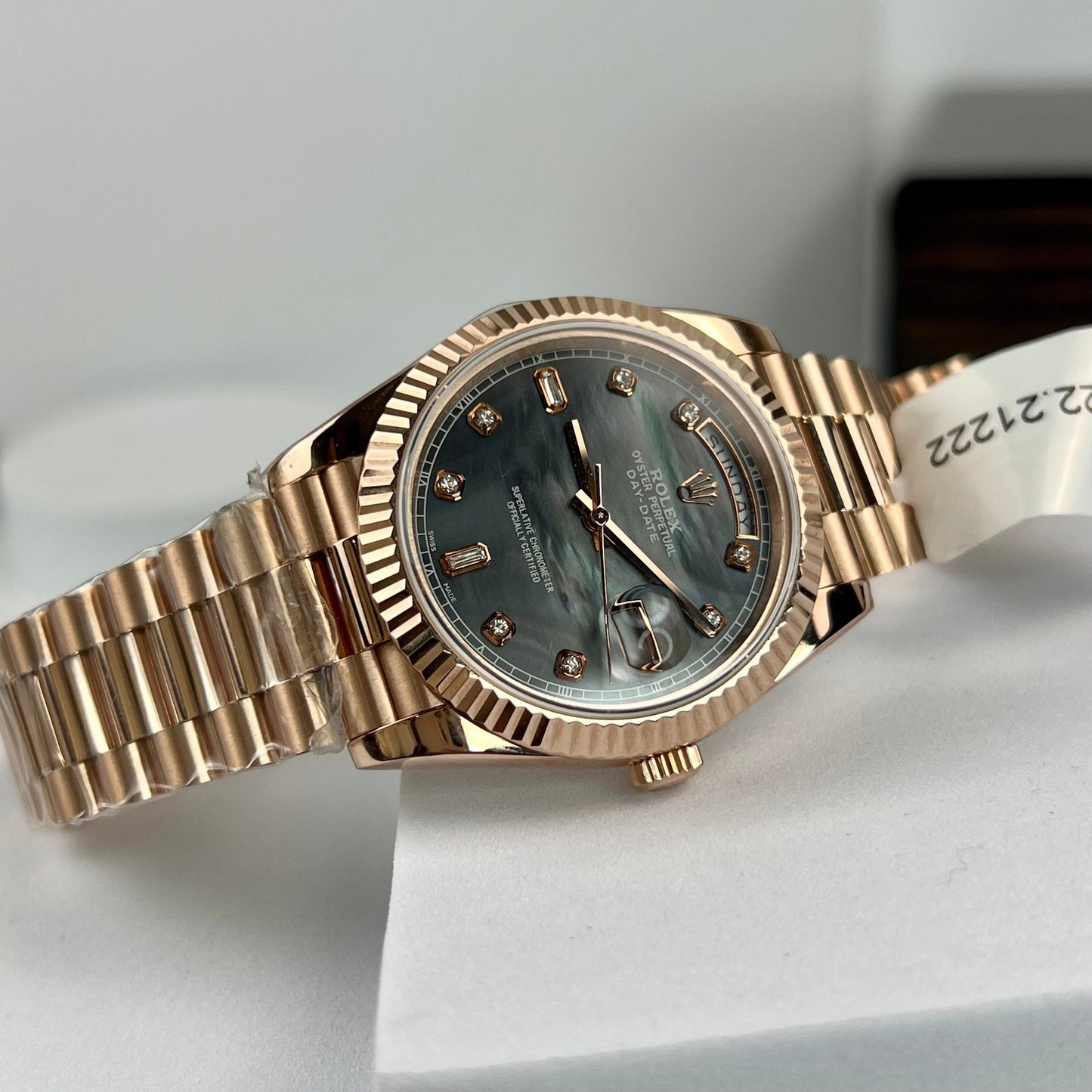 Rolex Day-Date Rosa Oro Rosa Diamond quadrante 36mm 128235  Best 1:1 Edizione coated 18k Rosa Oro 130 gram