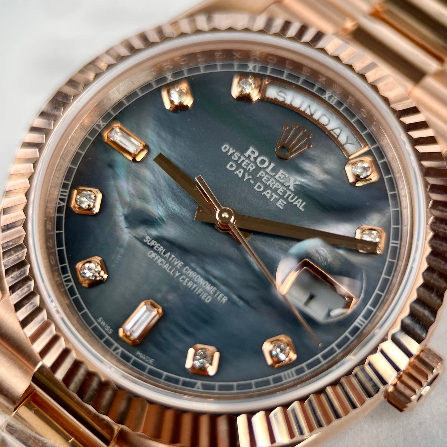 Rolex Day-Date Rosa Oro Rosa Diamond quadrante 36mm 128235  Best 1:1 Edizione coated 18k Rosa Oro 130 gram