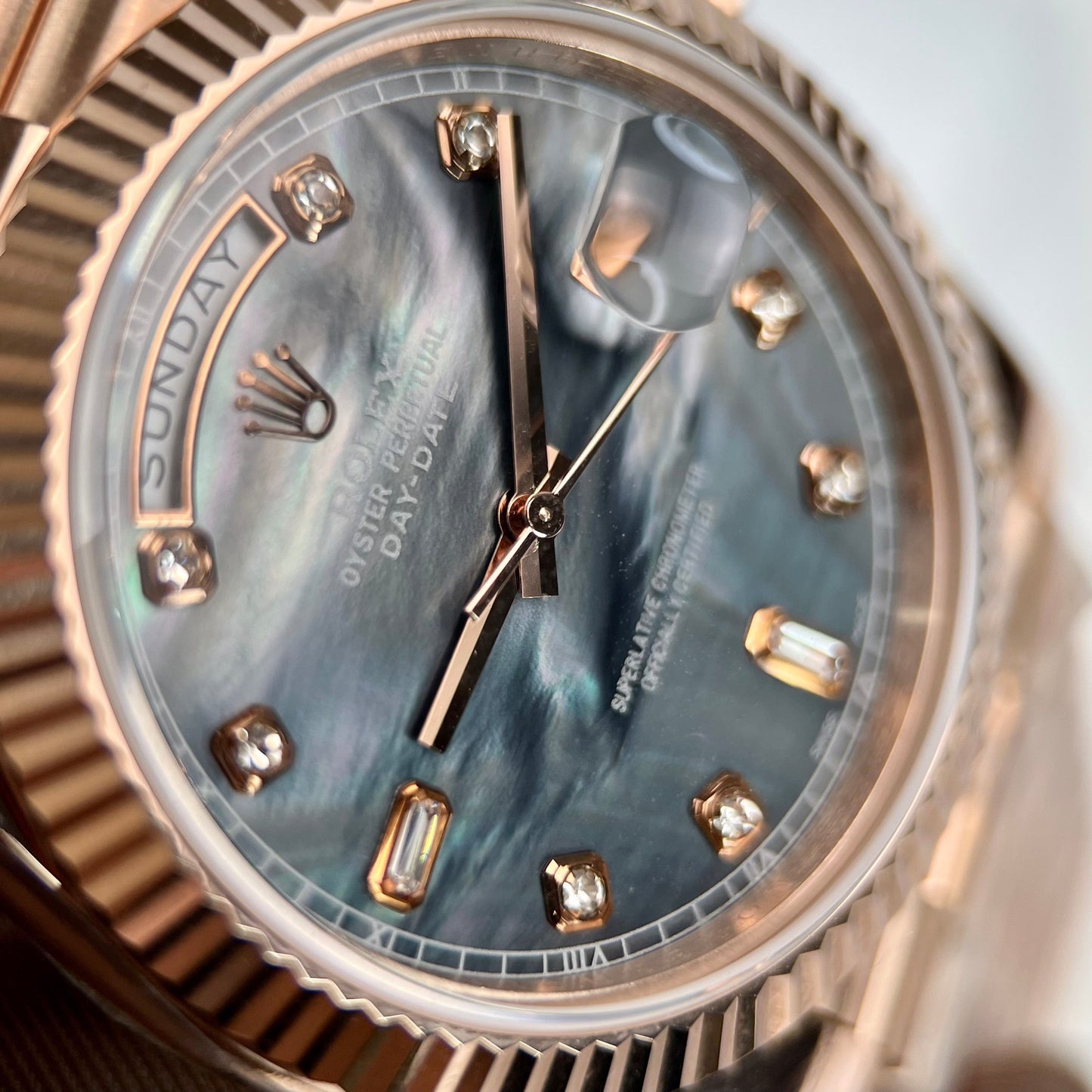 Rolex Day-Date Rosa Oro Rosa Diamond quadrante 36mm 128235  Best 1:1 Edizione coated 18k Rosa Oro 130 gram