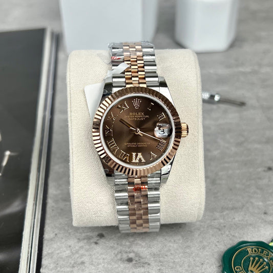 Rolex Datejust 31 Chocolate quadrante Watch 178271 best 1:1 Edizione 18k coated Rosa Oro GM