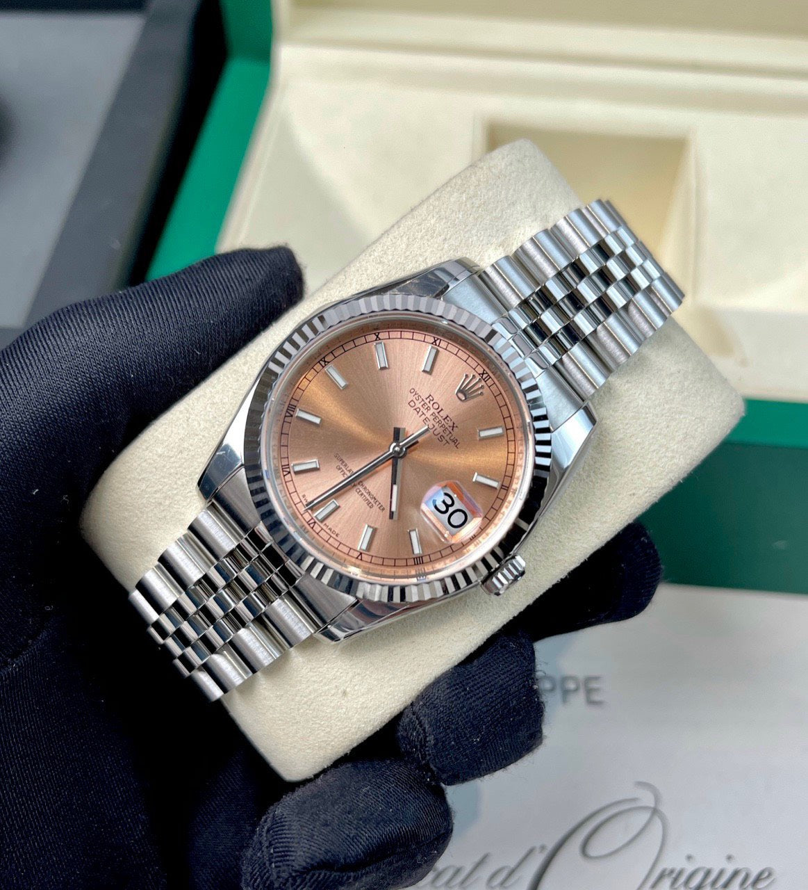Rolex Datejust 36mm 116234-0090 AR Fabbrica 1:1 edizione melhor Swiss ETA3135 Rosegold quadrante