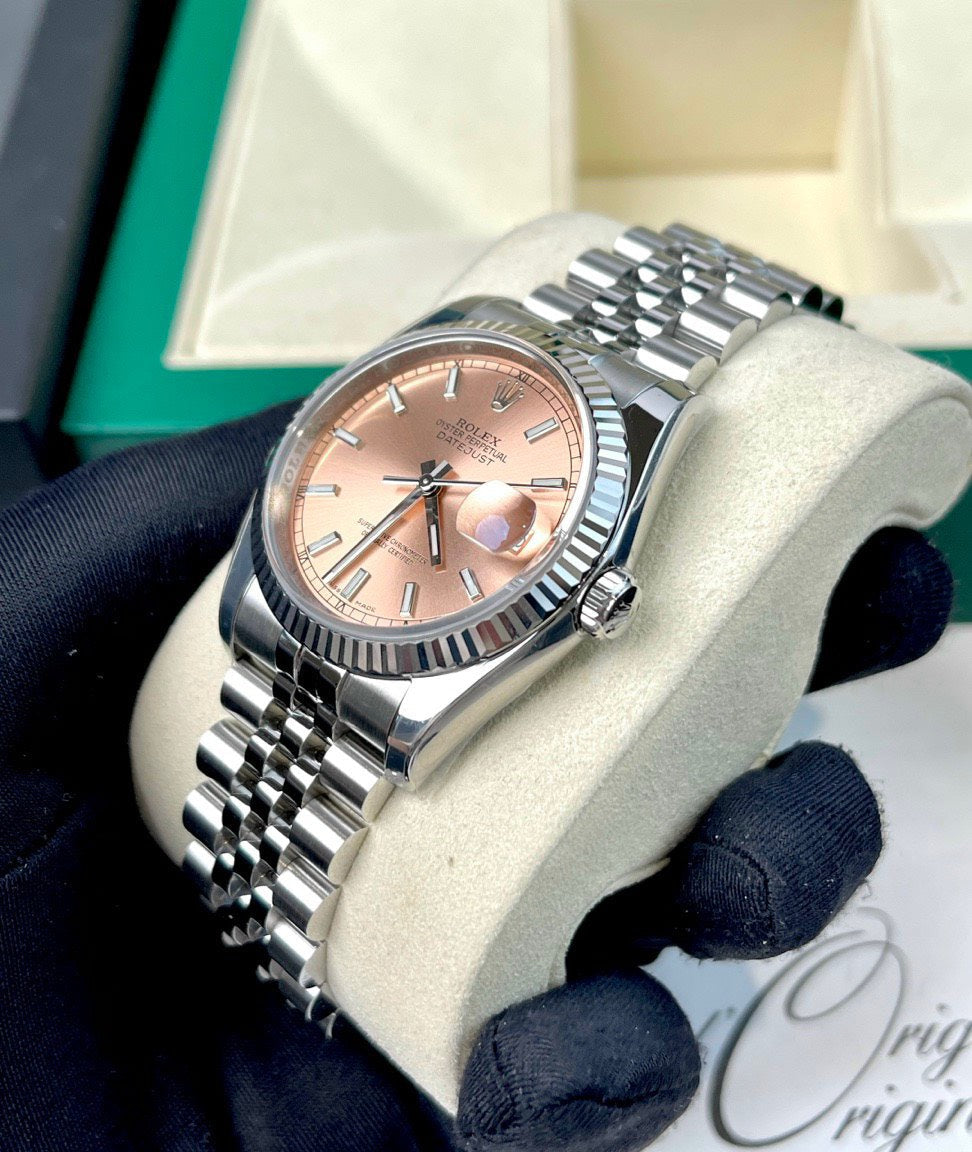 Rolex Datejust 36mm 116234-0090 AR Fabbrica 1:1 edizione melhor Swiss ETA3135 Rosegold quadrante