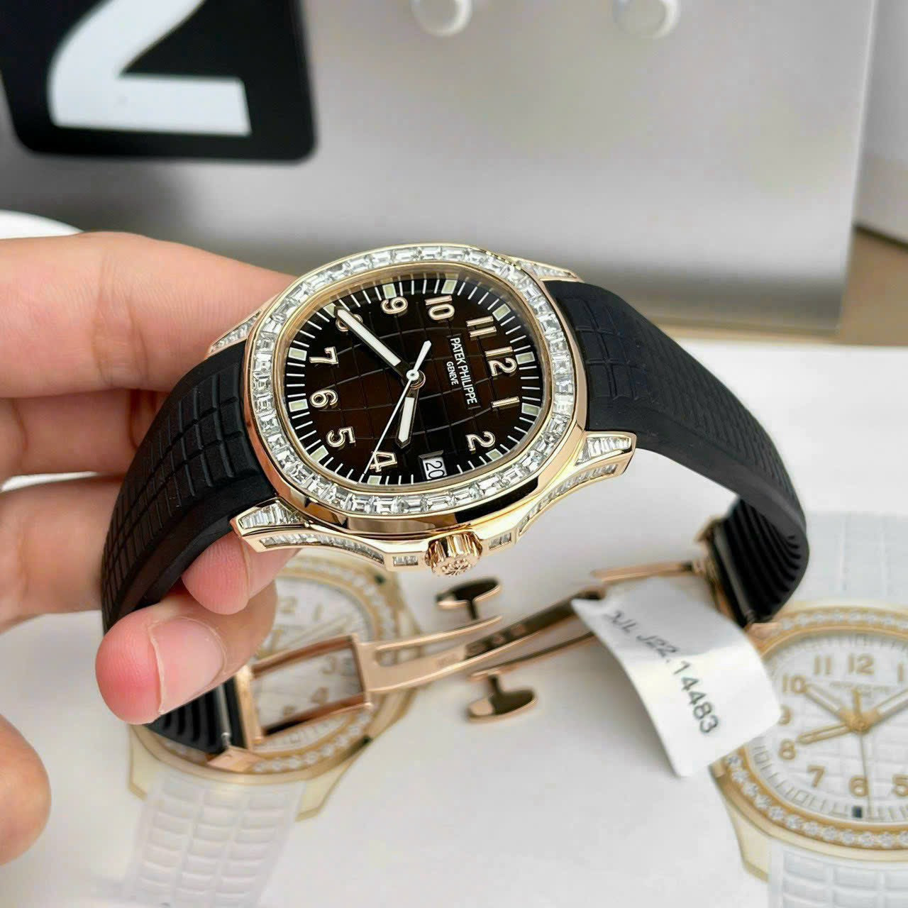 Patek Philippe Aquanaut 5167R-001 Melhor Edição 1:1 18k Envolto e Moissanite Baguette