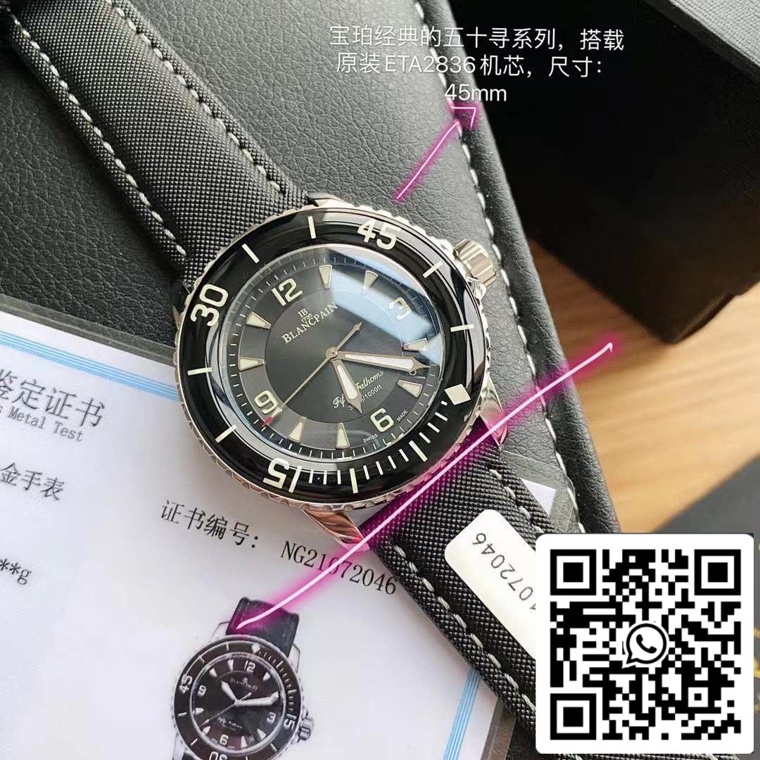 Blancpain Fifty Fathoms 5015-1130-52 Movimento original suíço