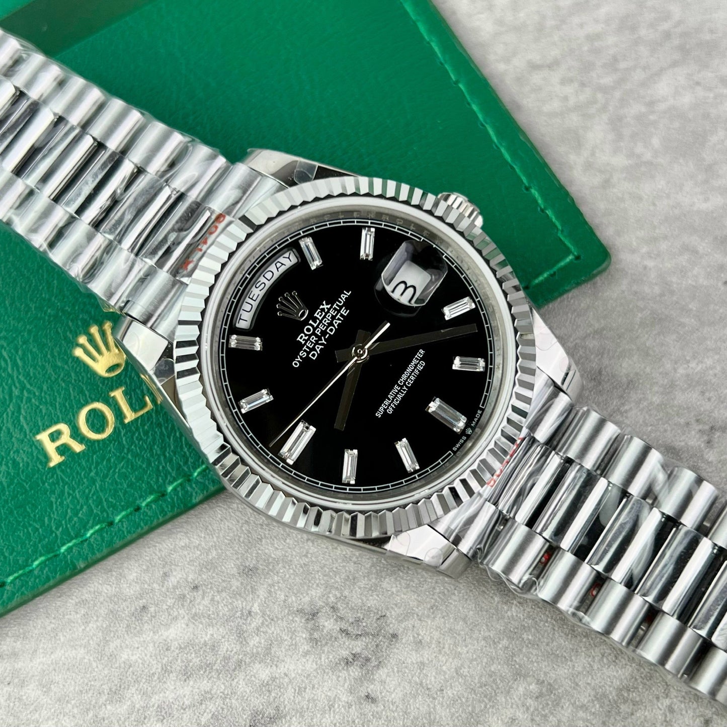 Rolex Day Date M228239 1:1 edizione migliore GM Fabbrica V2 quadrante nero