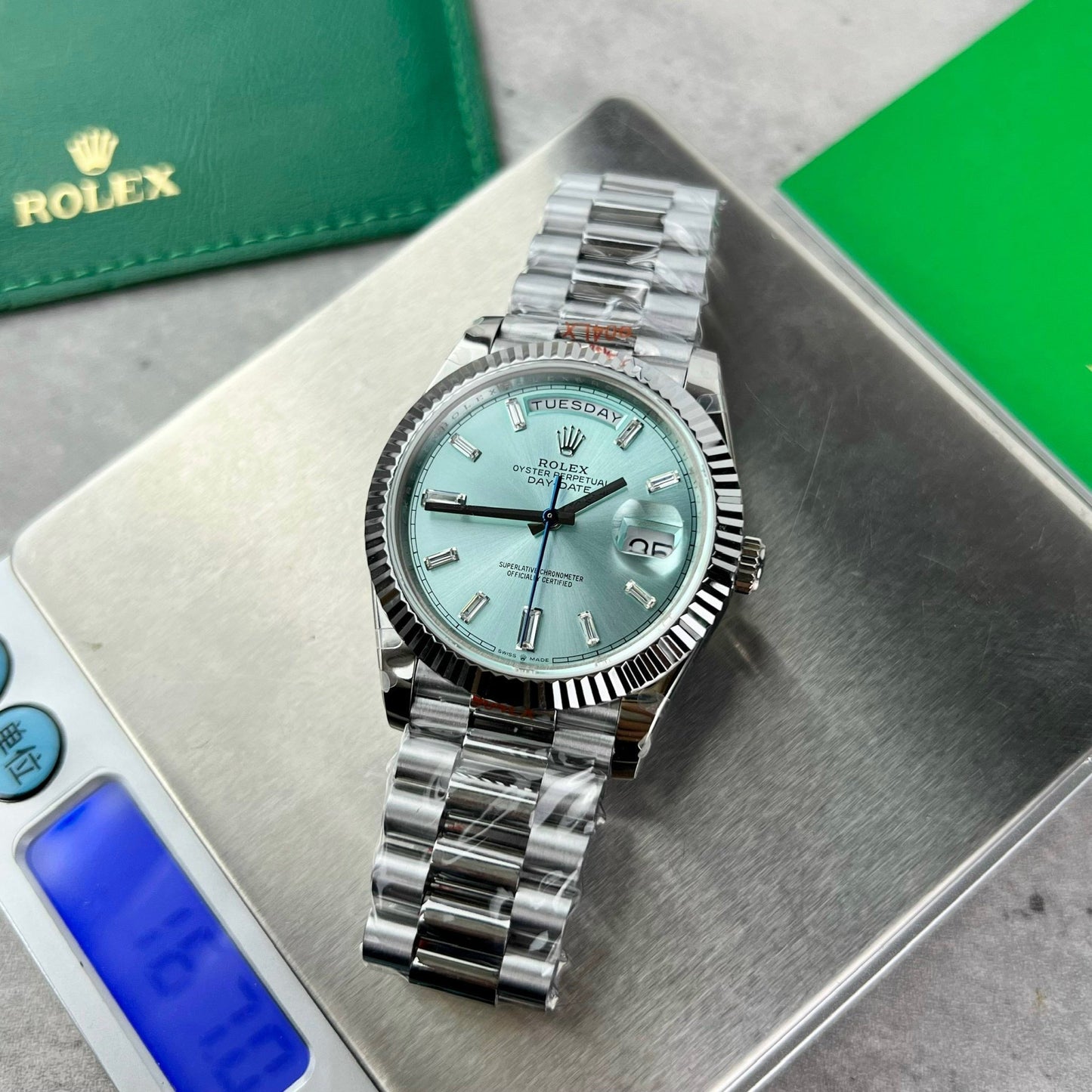 Rolex Day Date M228239 1:1 edizione migliore GM Fabbrica V2 Blu Tiffany quadrante