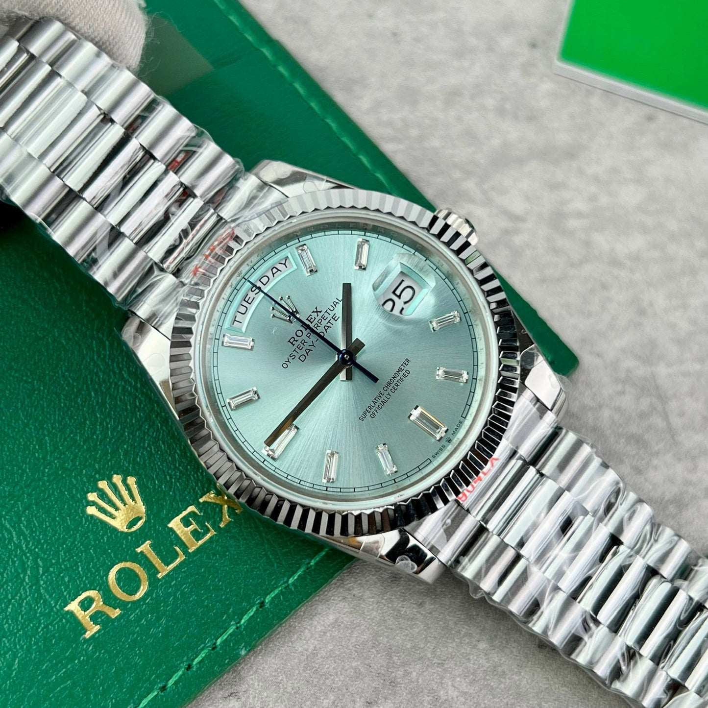 Rolex Day Date M228239 1:1 edizione migliore GM Fabbrica V2 Blu Tiffany quadrante