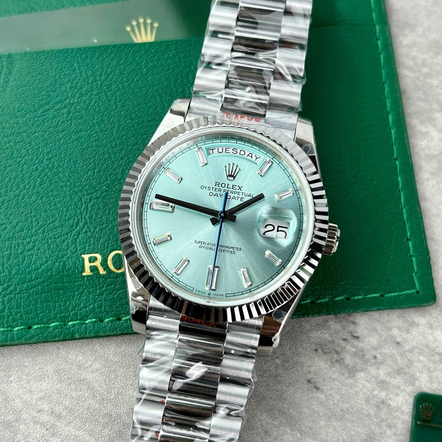 Rolex Day Date M228239 1:1 edizione migliore GM Fabbrica V2 Blu Tiffany quadrante