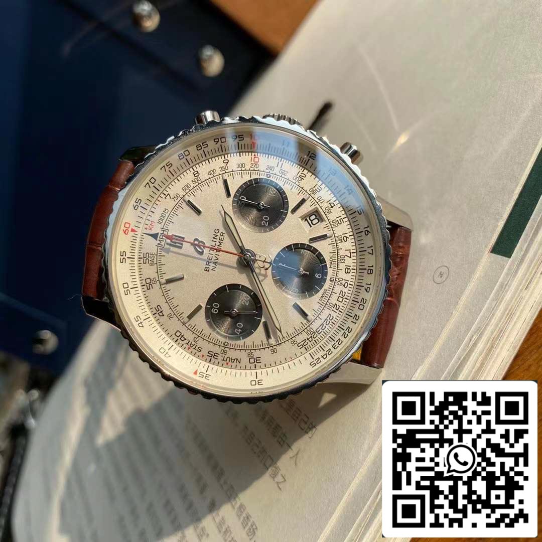 Relógio Breitling Navitimer 1 B01 Cronógrafo 46 Mostrador Branco Masculino - Movimento Original Suíço