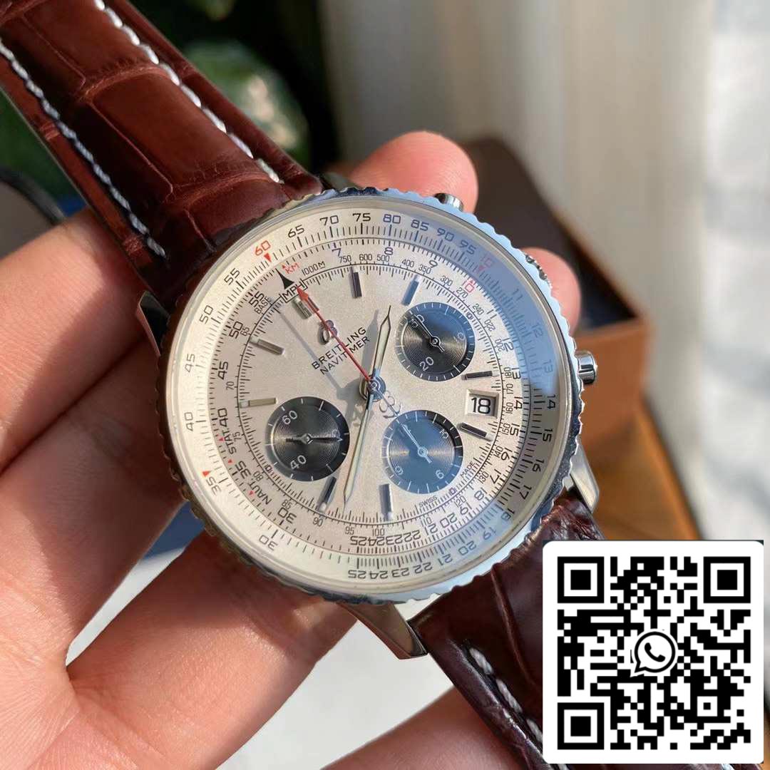 Relógio Breitling Navitimer 1 B01 Cronógrafo 46 Mostrador Branco Masculino - Movimento Original Suíço