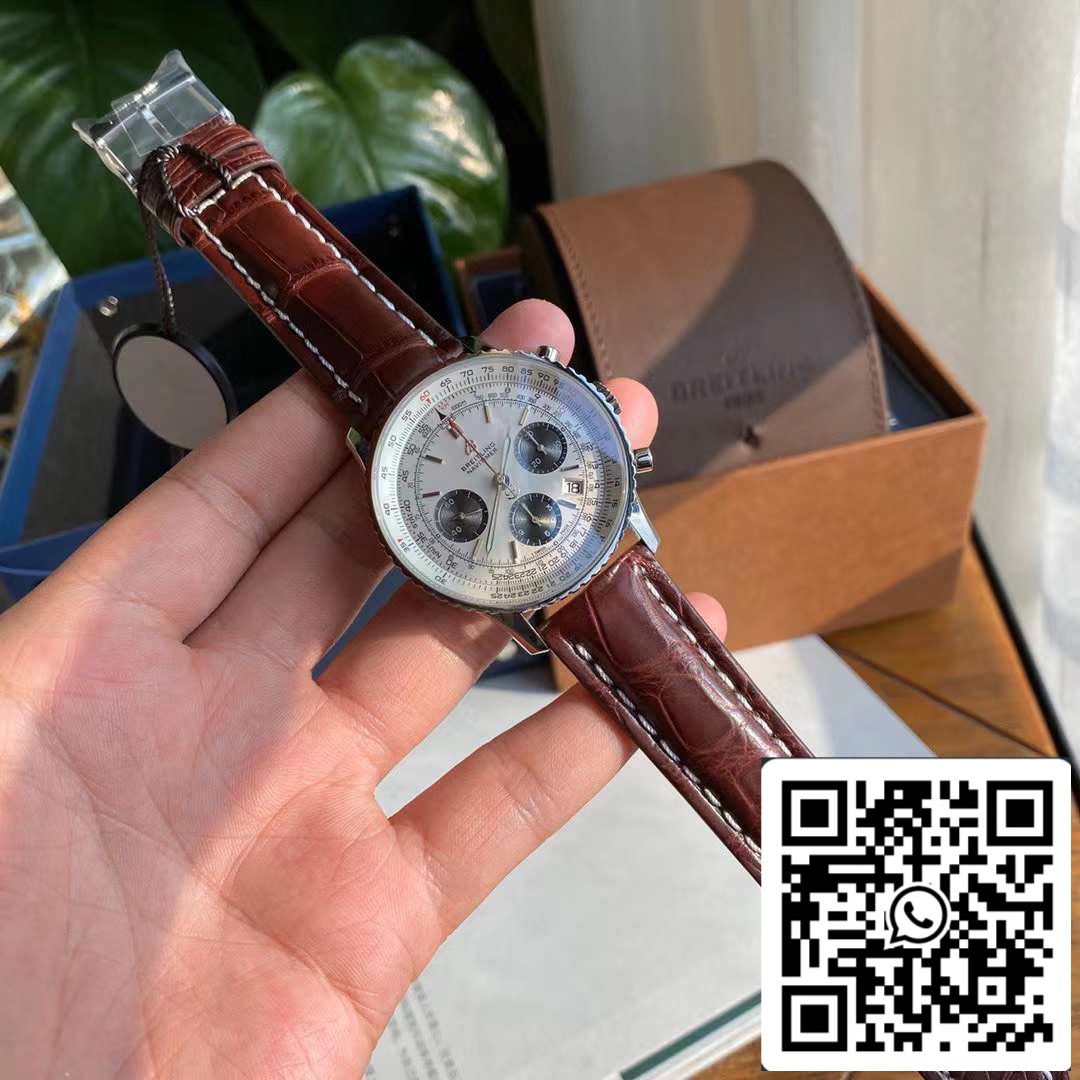 Relógio Breitling Navitimer 1 B01 Cronógrafo 46 Mostrador Branco Masculino - Movimento Original Suíço