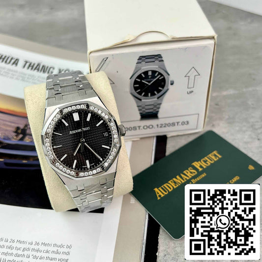 Réplica del Audemars Piguet Royal Oak 15400ST.OO.1220ST.01 con diamantes moissanita personalizados