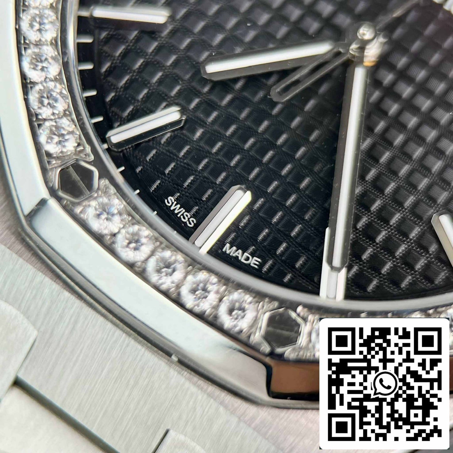 replica Audemars Piguet Royal Oak 15400ST.OO.1220ST.01 Custom Moissanite Diamonds