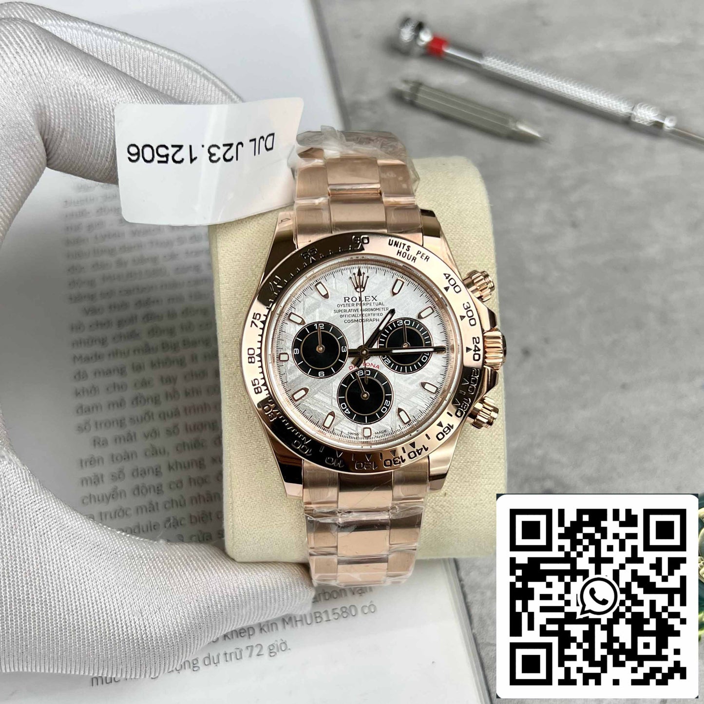 Best replica ROLEX Cosmograph Daytona 116505 Rosa Oro quadrante in meteorite - 18k Rosa Oro coated