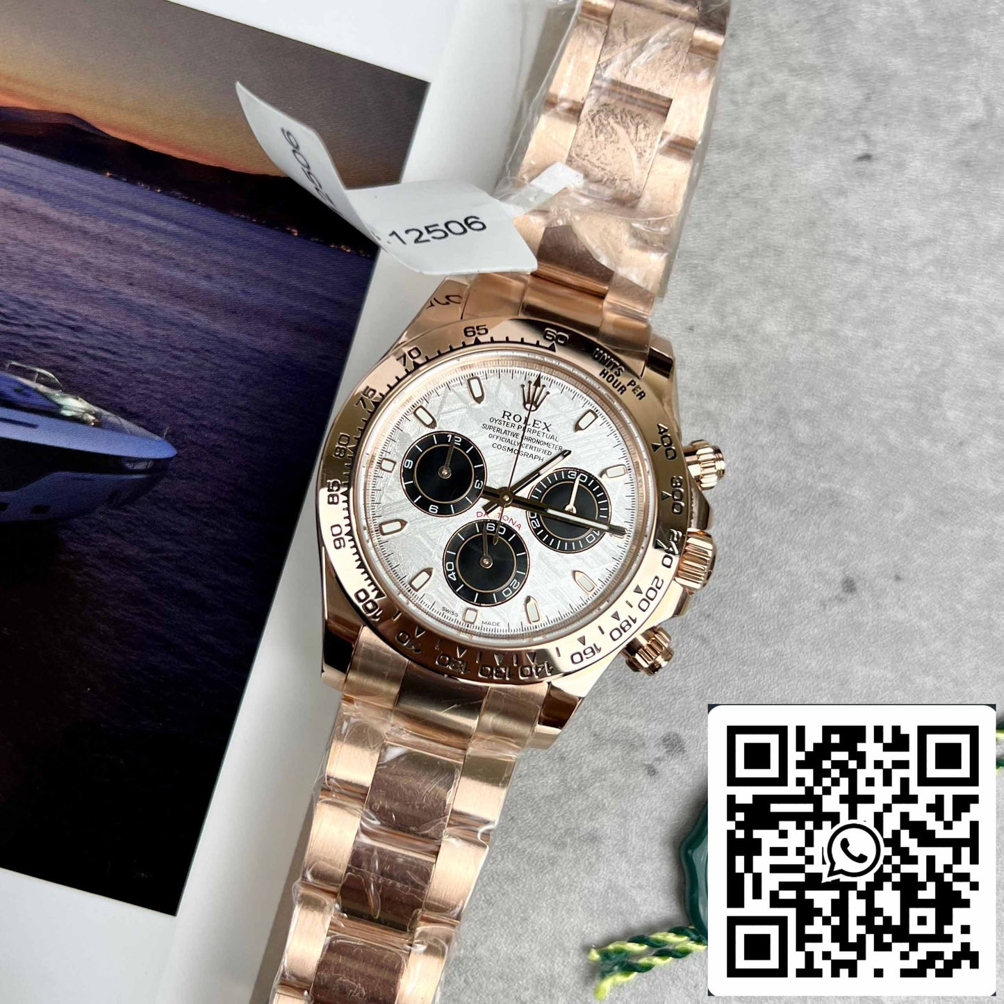 Best replica ROLEX Cosmograph Daytona 116505 Rosa Oro quadrante in meteorite - 18k Rosa Oro coated