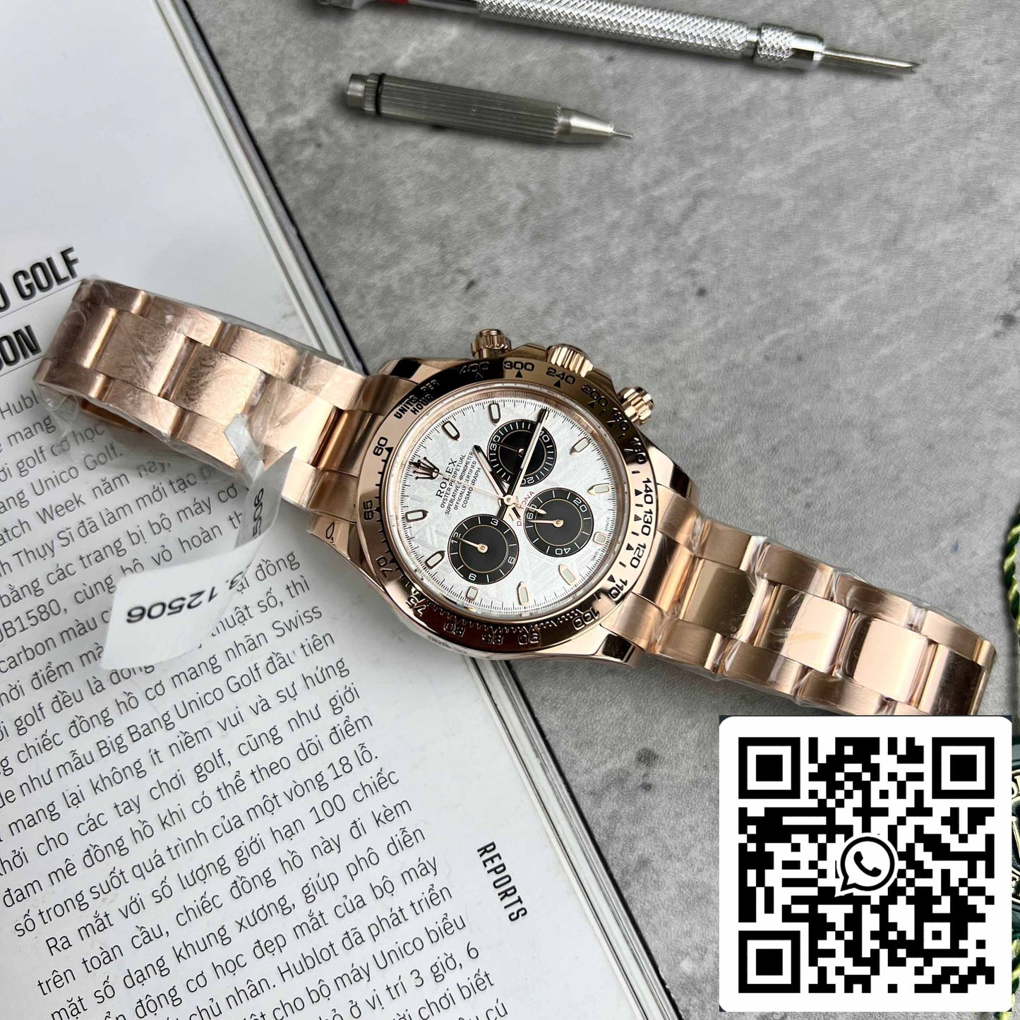Best replica ROLEX Cosmograph Daytona 116505 Rosa Oro quadrante in meteorite - 18k Rosa Oro coated