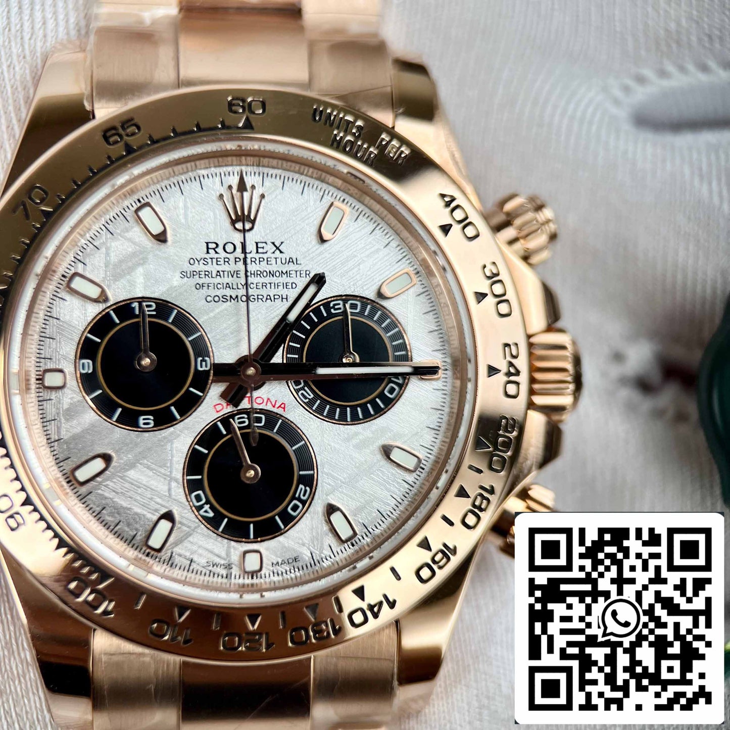 Best replica ROLEX Cosmograph Daytona 116505 Rosa Oro quadrante in meteorite - 18k Rosa Oro coated