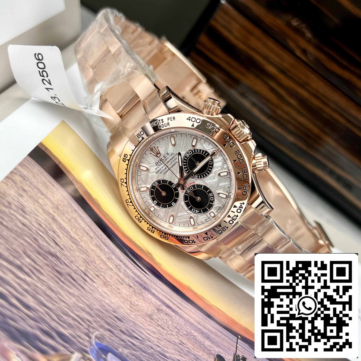 Best replica ROLEX Cosmograph Daytona 116505 Rosa Oro quadrante in meteorite - 18k Rosa Oro coated