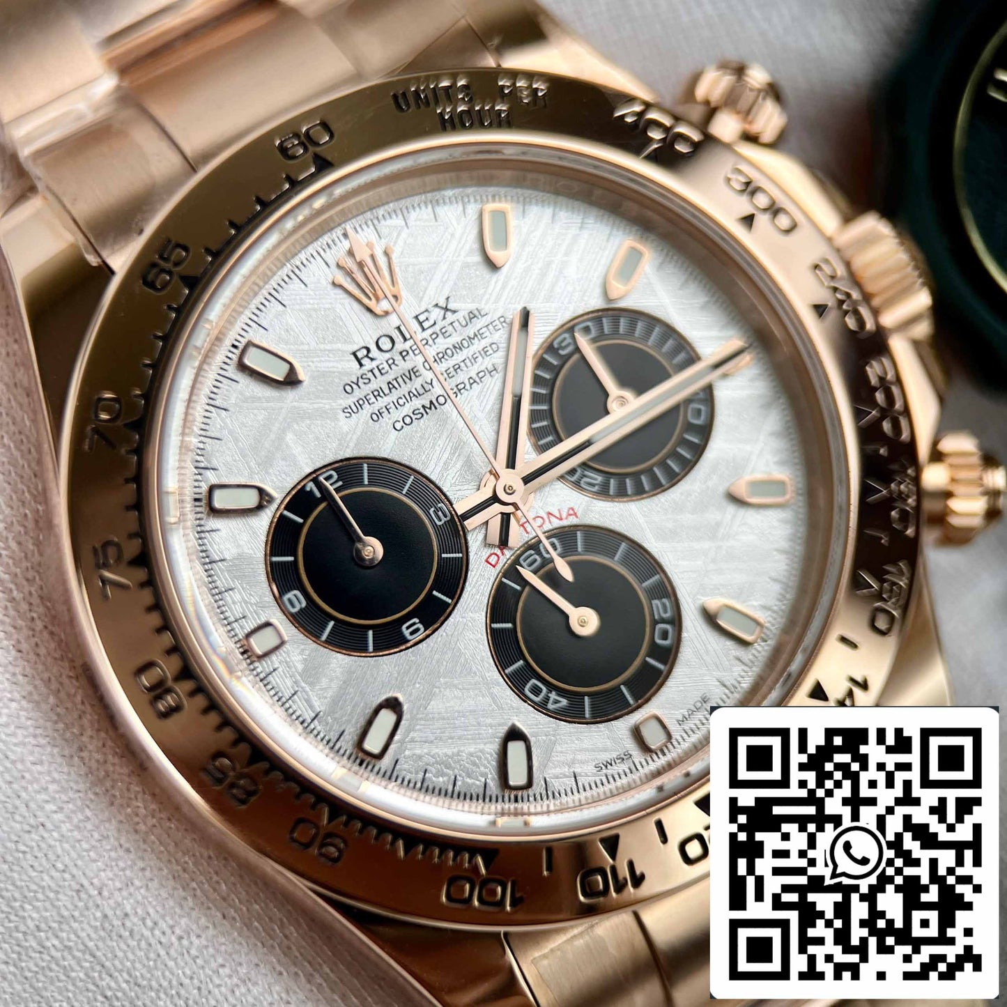Best replica ROLEX Cosmograph Daytona 116505 Rosa Oro quadrante in meteorite - 18k Rosa Oro coated