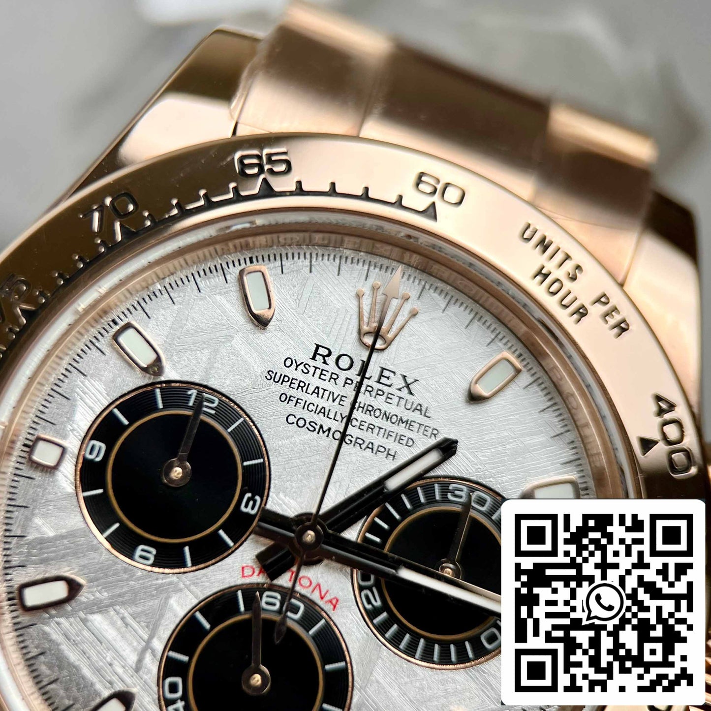 Best replica ROLEX Cosmograph Daytona 116505 Rosa Oro quadrante in meteorite - 18k Rosa Oro coated