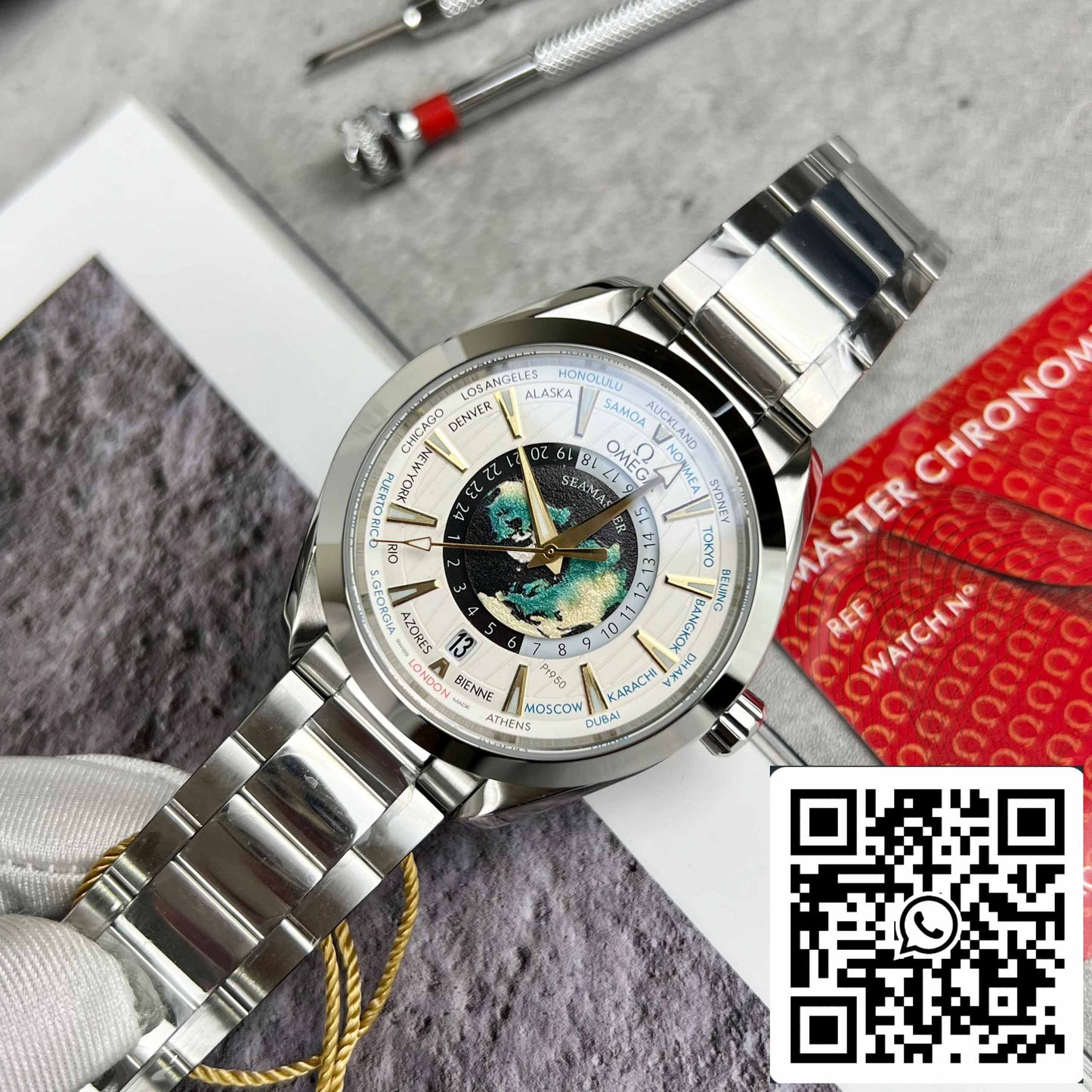 Omega Seamaster 220.93.43.22.99.001 Aqua-Terra Worldtimer 43 - Melhor Edição 1:1