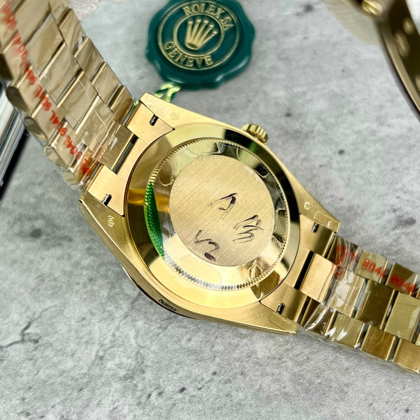 Rolex Day Date M228238-0061 Melhor 1:1 Edizione GM Fabbrica V2 quadrante verde Amarelo Oro