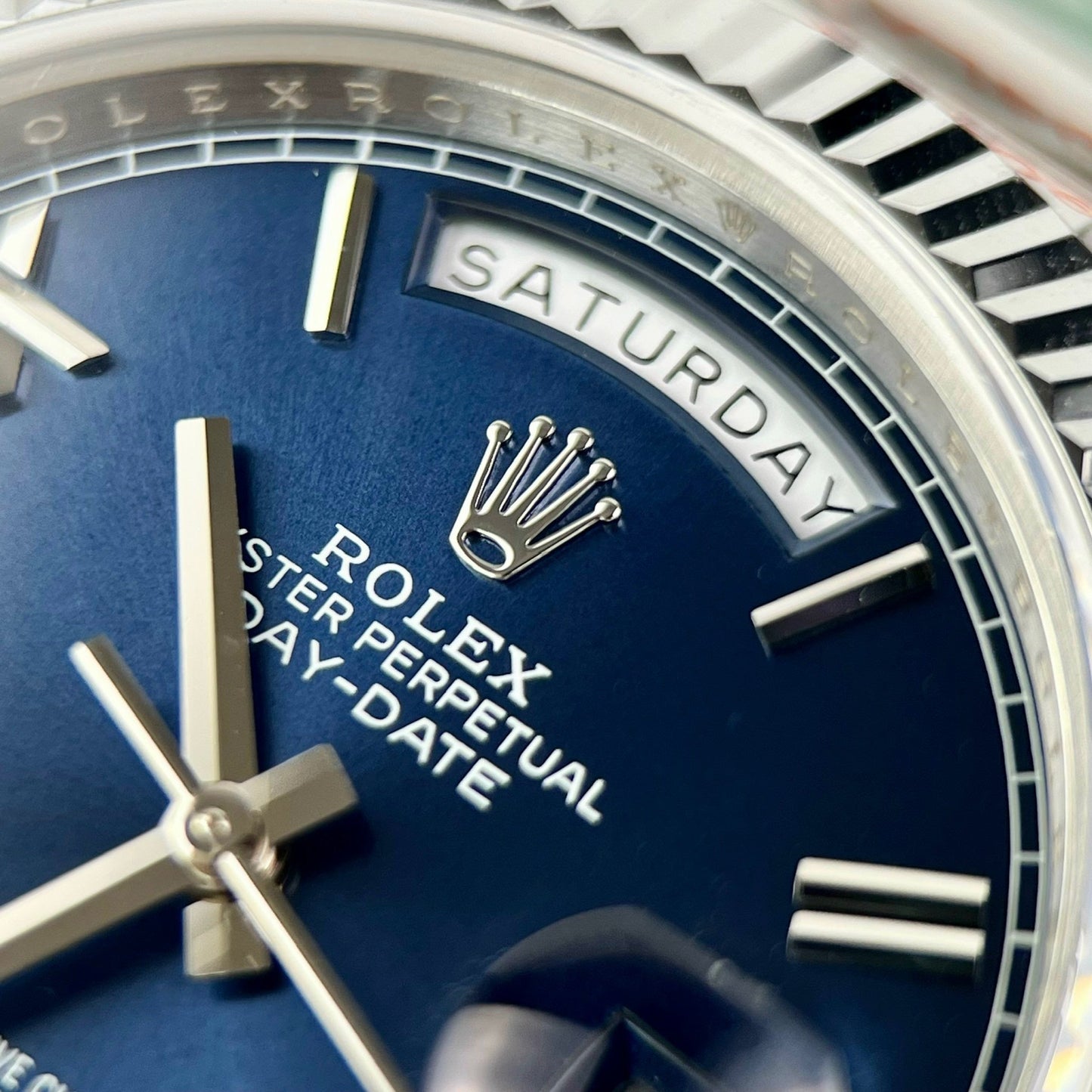 Rolex Day Date M228236-0007 1:1 edizione migliore GM Fabbrica V2 quadrante blu