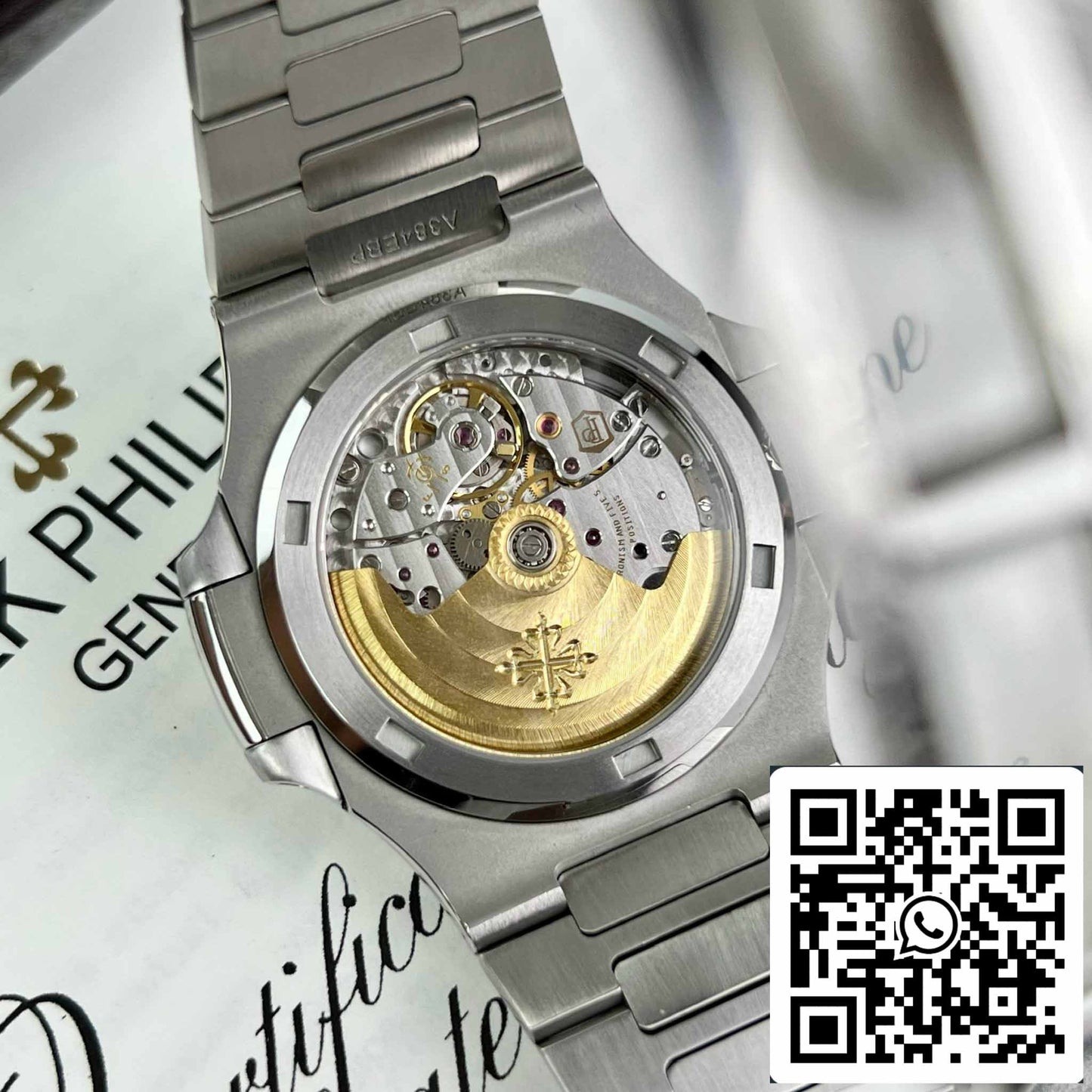 replica Patek Philippe Nautilus Jumbo 5719/1G-001 custom full Moissanite diamonds