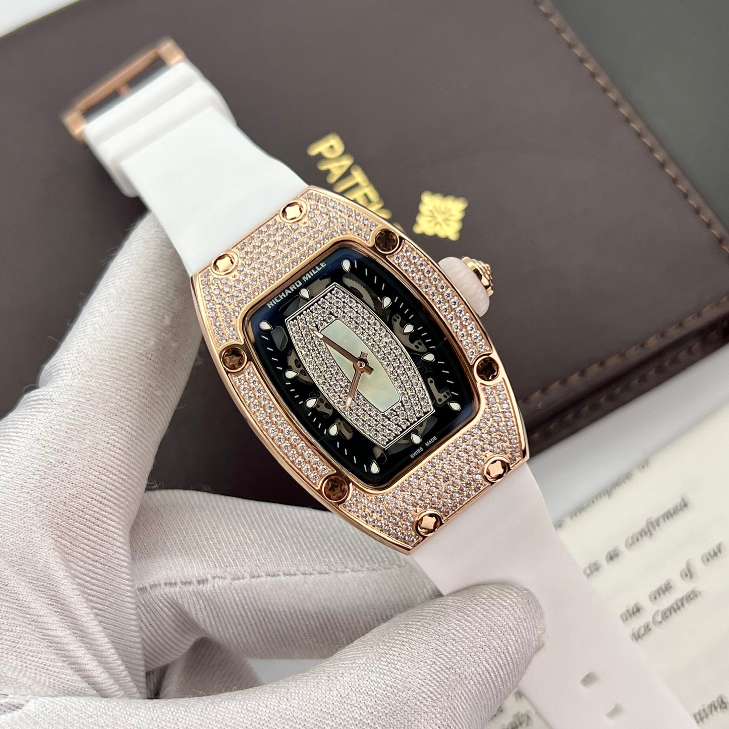 Richard Mille RM 07-01 1:1 Best Edition RM Fabbrica custom full diamonds case