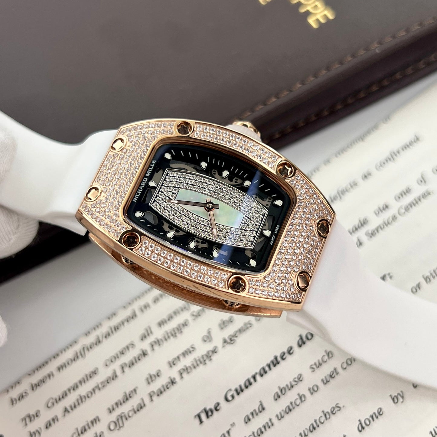 Richard Mille RM 07-01 1:1 Best Edition RM Fabbrica custom full diamonds case