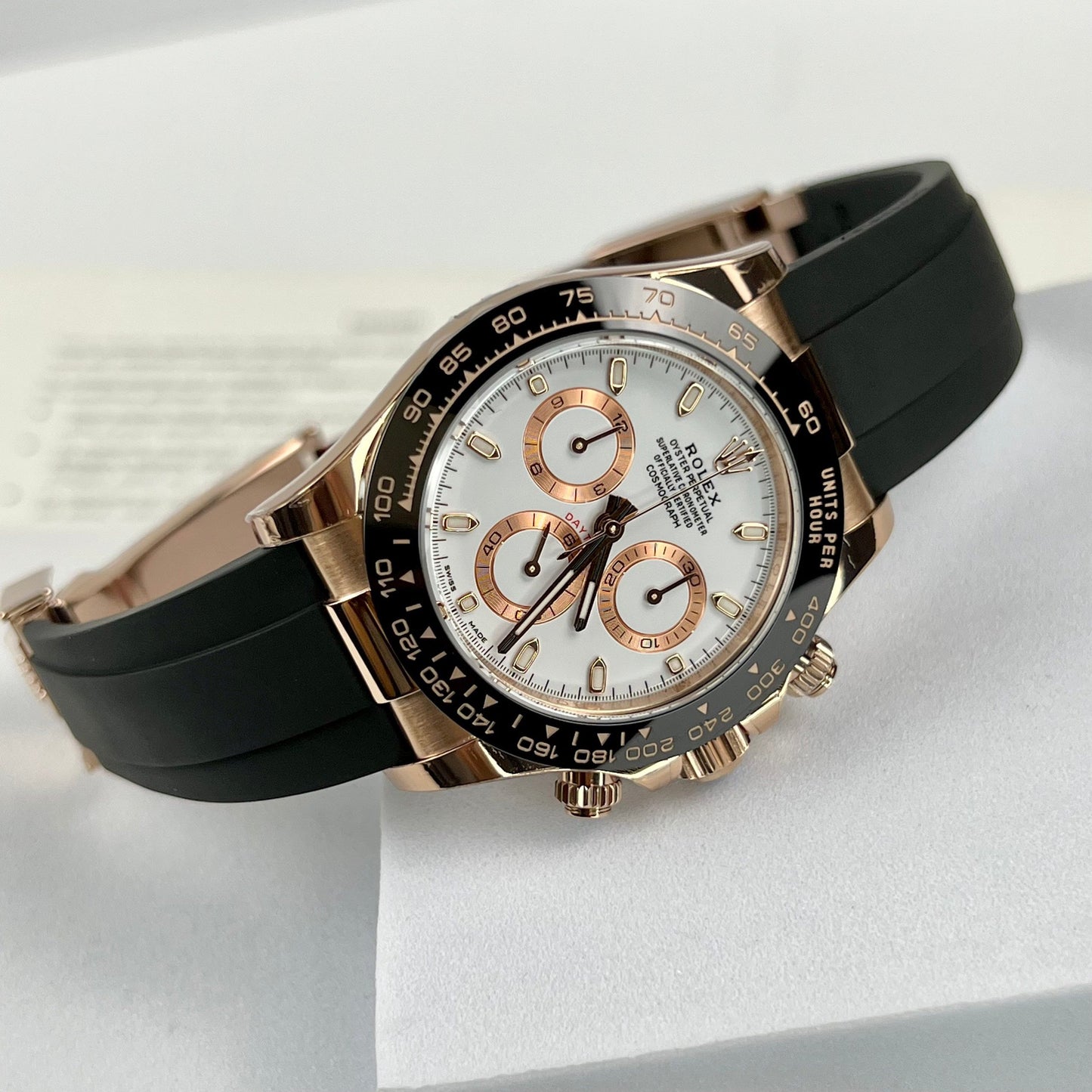 Rolex Daytona M116505-0010 1:1 edição melhor BT Fabbrica Rosa Oro Gomma cinturino