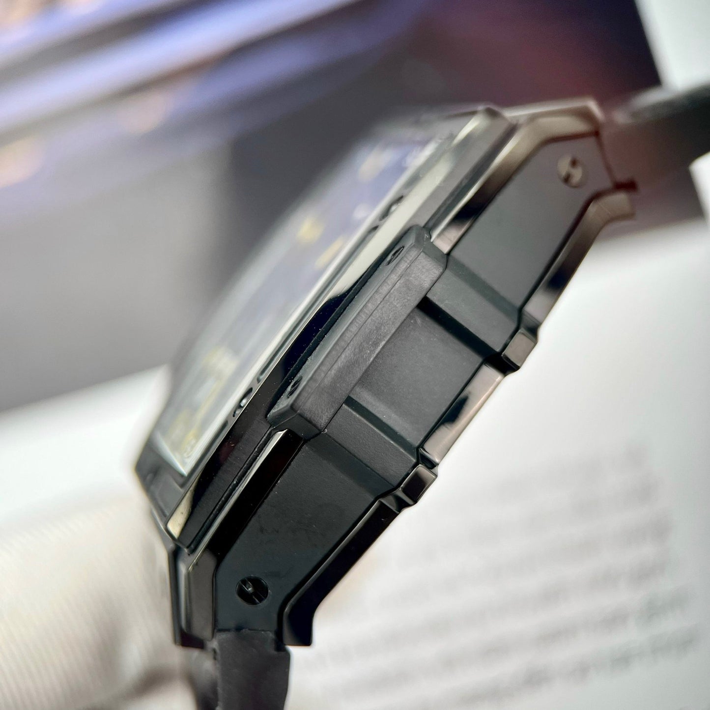 Réplica del Hublot Masterpiece Tourbillon 906.ND.0129.VR.AES12 1:1 Best Edition PVD negro Swiss HUB 9006
