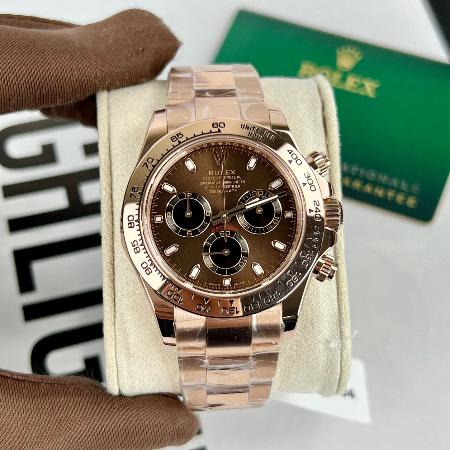 Rolex Cosmograph Daytona 116505 Chocolate quadrante 1:1 edizione migliore BTF 18k Rosa Oro