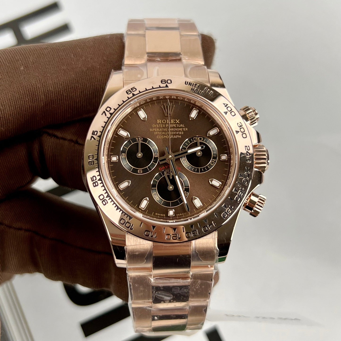 Rolex Cosmograph Daytona 116505 Chocolate quadrante 1:1 edizione migliore BTF 18k Rosa Oro