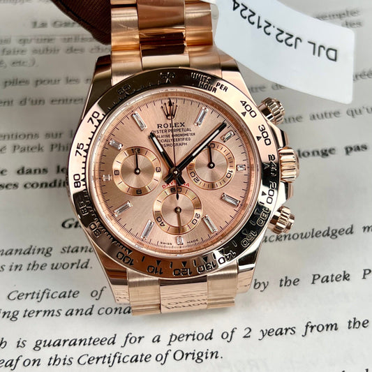 replica Rolex Cosmograph Daytona 40mm Everose Oro 116505 1:1 edizione migliore BTF