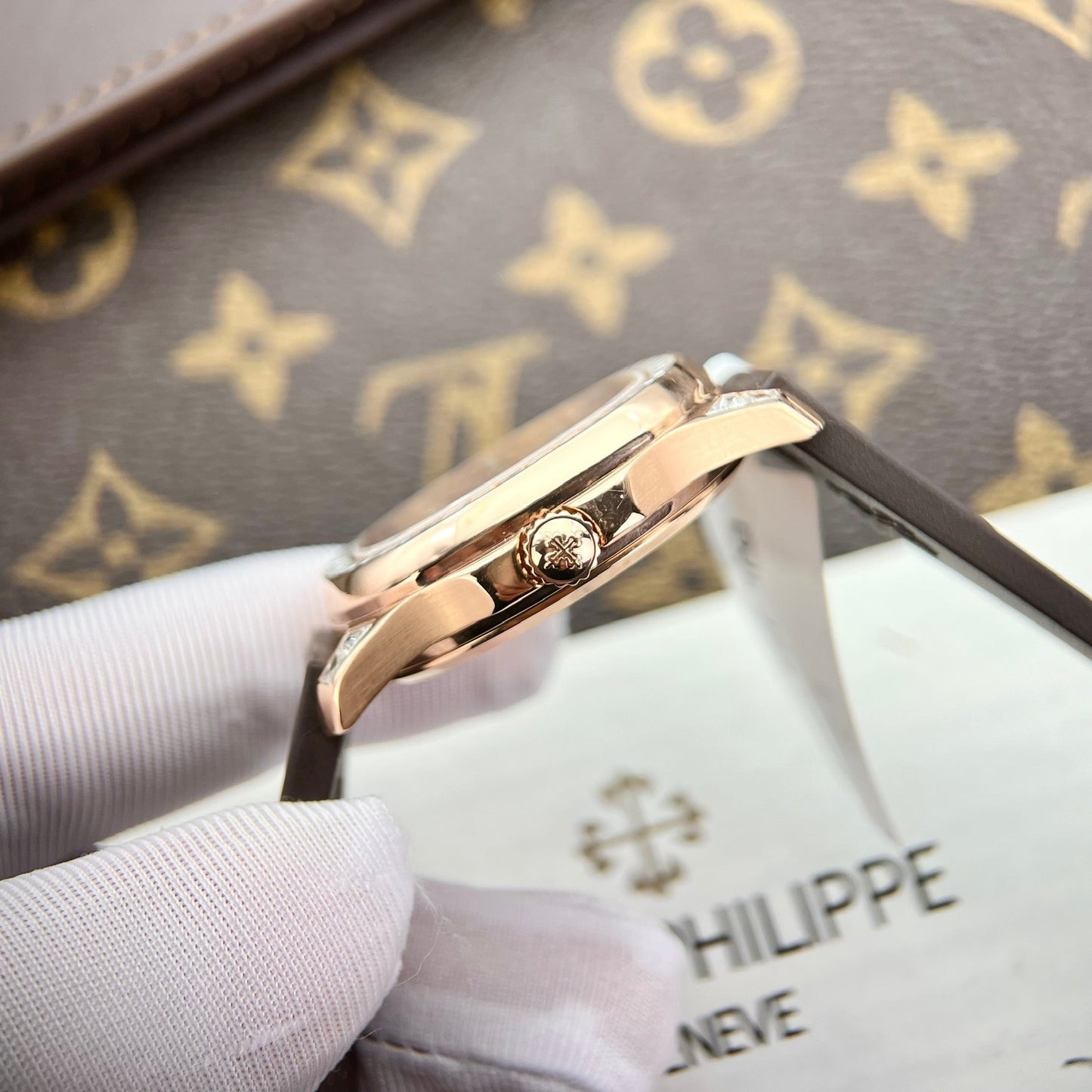 Patek Philippe Aquanaut 5062/450R-001 Custom Moissanite and 18k gold plated